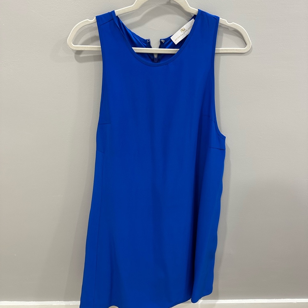 Amanda Uprichard Blue Sleeveless Mini Dress